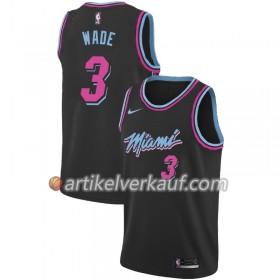 NBA Miami Heat Trikot Dwyane Wade 3 2018-19 Nike City Edition Schwarz Swingman - Herren